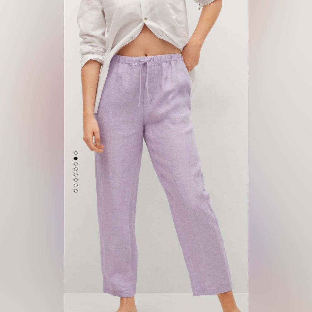 Mango Lavender Linen Pants